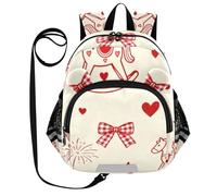 SyXIOP Sac à dos avec oreilles mignonnes pour l'école primaire, laisse pour garçons et filles, sac à livres anti-perte pour l'école avec bande réfléchissante, dessin animé, carrousel rouge mignon