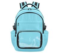 SyXIOP Sac à dos bleu transparent pour école, sac à dos de sport robuste, sac d'entraînement pour l'école, les voyages, l'entraînement, âge 7-18 ans mochila de princesas para
