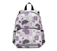SyXIOP Sac à dos de sécurité à carreaux motif hérisson violet pour filles enfants école primaire sac à livres pour garçons mochilas escolares para ni?os de 5 a?os