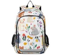 SyXIOP Sac à dos d'eau pour enfants de 8 à 12 ans : sac à livres moderne pour enfants dans des couleurs assorties - Souris mignonnes et colorées de dessin animé