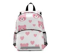 SyXIOP Sac à dos d'école mignon avec cordon de serrage pour enfants Motif ours rose