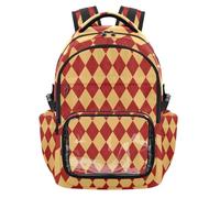 SyXIOP Sac à dos d'école transparent à carreaux rouges léger et décontracté avec compartiment pour ordinateur portable pour garçons et filles, âge 7-18 ans regalo para nina de