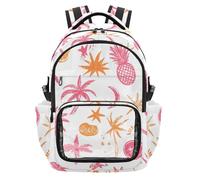 SyXIOP Sac à dos d'été orange transparent pour école, sac à dos décontracté léger avec sangles rembourrées pour l'école, l'université, les voyages, âge 7-18 ans mochila de princesas para