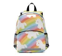SyXIOP Sac à dos licorne arc-en-ciel pour enfants avec sangle de poitrine élémentaire pour tout-petits mochilas para ni os de 5 a?os