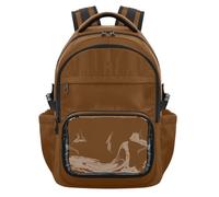 SyXIOP Sac à dos marron caramel transparent mignon robuste sac à dos décontracté avec compartiment pour ordinateur portable pour festival événements sportifs, âge 7-18 ans mochila de princesas para