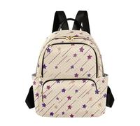 SyXIOP Sac à dos Oliver Jeffers style étoiles violettes 31,8 cm grande capacité noir sac à dos tendance pour voyage et travail, Oliver Jeffers Style Stars Rayures violettes, S, Décontracté
