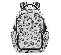 SyXIOP Sac à dos pour enfant imprimé léopard gris transparent mignon sac à dos robuste avec sangle renforcée pour enfants et étudiants, âge 7-18 ans mochila de princesas para