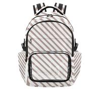 SyXIOP Sac à dos transparent à rayures marron pour enfants, sac à dos de voyage grande capacité pour adolescents, garçons et filles, âge 7-18 ans Mochilas escolares para nino