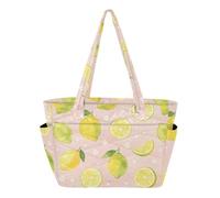 SyXIOP Sac à main cabas femme plage piscine rose citron