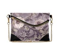 SyXIOP Sac à main en cuir synthétique pour femme avec fermeture éclair et pochette pour mariage William Morris Mauve Floral