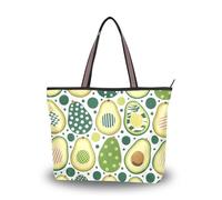 SyXIOP Sac à main en soie d'avocat vert à pois avec fermeture éclair pour femme pour bal, fiançailles, cocktail, fête, mariage, Avocat vert à pois, Large