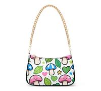 SyXIOP Sac à main tendance avec motif feuilles de champignons colorés pour femme avec plusieurs poches pour le travail des femmes