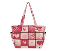 SyXIOP Sac de piscine fourre-tout sac de plage fermeture éclair Texas Hold'em rouge doré Saint-Valentin