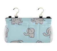 SyXIOP Sac de rangement pour chaise à bascule avec éléphants de dessin animé, bleu