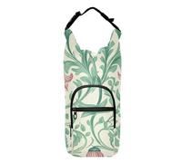 SyXIOP Sac de transport rétro rose campanule feuilles vertes sac de transport léger pour bouteille d'eau isotherme 51/61/81/1,2 l pour la marche quotidienne, la randonnée et d'autres activités de