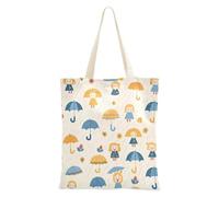 SyXIOP Sac fourre-tout en toile pour ordinateur portable avec poignées Motif parapluie de dessin animé