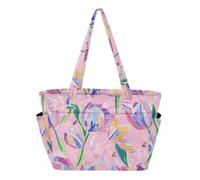 SyXIOP Sac fourre-tout utilitaire Sac de gym Motif tulipes Rose