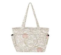 SyXIOP Sac fourre-tout utilitaire vintage motif tulipes roses William Morris