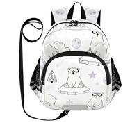 SyXIOP Sacs à dos avec oreilles mignonnes pour laisse d'école, garçons et filles, sacs à jouets anti-perte pour tout-petits avec bande réfléchissante, ours polaire amusant violet, Ours polaire drôle