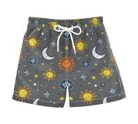 SyXIOP Short de bain gris à séchage rapide pour enfants, adolescents, garçons de 2 à 14 ans, Space Star Nebula Gray, 10 ans