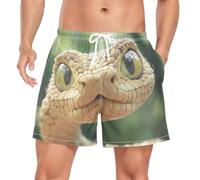 SyXIOP Short de plage à séchage rapide pour hommes maillots de bain de plage mignon serpent curieux, Adorable serpent curieux, XXL