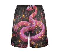 SyXIOP Short de pyjama court rose serpent pour homme pour cadeau de petit ami, Serpent rose, L