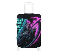 SyXIOP Skull Save Your Soul Housse de bagage élastique extra large anti-rayures pour valises Accessoires de voyage Convient aux bagages de 45,7 à 81,3 cm, Skull Save Your Soul, L 26-28 in, Classique