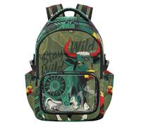 SyXIOP Stay Wild Cow Sac à dos transparent style mexicain Sac à dos de voyage robuste décontracté pour l'école, le travail, les voyages, âge 7-18 ans