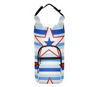 SyXIOP Stripe Stars 4th of July Independence Day Sac de rangement pour bouteille d'eau facile à transporter pour vélo 50/61/81/1,2 l pour la marche quotidienne, la randonnée et autres activités de