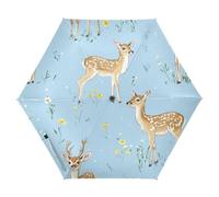 SyXIOP Sweet Deer Parapluie pop-up bleu pour mariage 99 cm Ouverture automatique Parapluie pour la pluie pour bon pour voiture, golf et déplacement Accessoires de défense en plein air paraguas para
