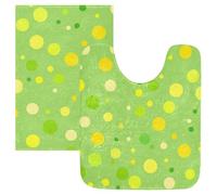 SyXIOP Tapis de bain antidérapant à pois vert billard