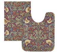 SyXIOP Tapis de bain antidérapant Calla Lily Red William Morris