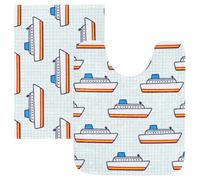 SyXIOP Tapis de bain antidérapant dessin animé blanc Big Ship
