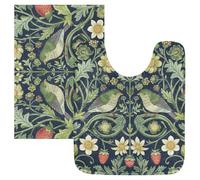 SyXIOP Tapis de bain antidérapant vert rétro oiseau