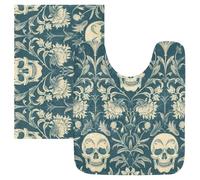 SyXIOP Tapis de bain antidérapant William Morris Skull Teal
