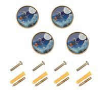 SyXIOP The Black Witch on Halloween Lot de 4 boutons de tiroir de cuisine ronds pour bibliothèque 32 mm