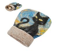 SyXIOP The Starry Sky and The Black Cat Bag Cave for Cat Bag Cave for Cats and Small Dog Pet Tunnel Hideout Nest Cold Weather Confortable Lavable