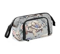 SyXIOP Trousse à crayons chic de grande capacité avec motif tortue reptile grise pour étudiant primaire