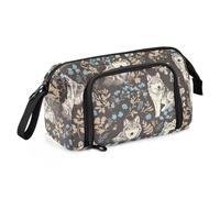 SyXIOP Trousse à crayons de grande capacité avec poignée pour adolescents élémentaires Gris