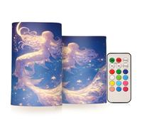 SyXIOP Unique Sirène Décorative LED Bougie Électronique Lumières Télécommande avec Minuteries pour Camping Extérieur Fonctionnement à Piles