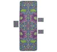 SyXIOP William Morris Housse de chaise longue en polyester robuste avec poches pour extérieur, piscine, plage, bain de soleil, 215,9 x 76,2 cm Violet