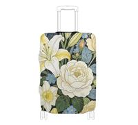 SyXIOP William Morris Housse de protection élastique pour valise de 45,7 à 81,3 cm, William Morris White Lily Rose, M 22-24 in, Classique
