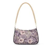 SyXIOP William Morris Style Mauve Floral Sac à bandoulière tendance pour femme avec plusieurs poches Sac à main pour femme