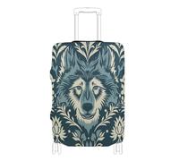 SyXIOP William Morris Wolf Grande housse de bagage élastique anti-rayures pour bagage de 45,7 à 81,3 cm Bleu sarcelle, William Morris Wolf Bleu sarcelle, L 26-28 in, Classique