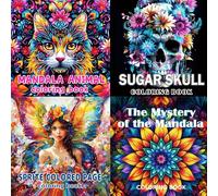 SYXLS 4 Livres de Coloriage Pour Adultes, Motif Mandala Unique Pour Se Détendre, Animaux, Fleurs Et Illustrations de Motifs, Livre De Coloriage Mignon Et Confortable Pour Les Adultes Et Les