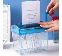 SYXLS A6 Déchiqueteuse Manuelle Outil De Coupe Droite De Papier Bleu Transparent Mini Déchiqueteuse Portable, Déchiqueteuse Antidérapante en Silicone, Grande Capacité, pour Plier des Documents