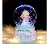SYXLS Boule à Neige en Château Cristal, Chute de Neige Manuelle, Décoration de Bureau, pour Filles, Enfants, Petites-Filles, Bébés, Cadeau d'anniversaire de Noël (Château Bleu)