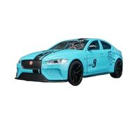 SYYANFEI Copie Fidèle l’Origine avec Beaucoup Détails 1:24 pour Jaguar XE SV PROJECT8 Simulation Son Et Lumière Tirer Arrière Modèle De Voiture Course Alliage Jeu Passe-Temps Maquette Voiture(Bleu)