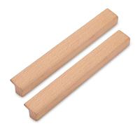 SYZOW 6 pièce Poignée de Meuble en Bois 128mm, Poignée de Tiroir Poignées de Placard pour Cuisine Armoire Commode, Poignée en bois (Couleur du Bois)