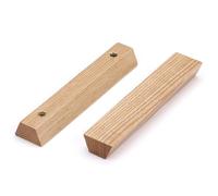 SYZOW 6 pièces poignées de meubles en bois de frêne | distance entre les trous 96mm